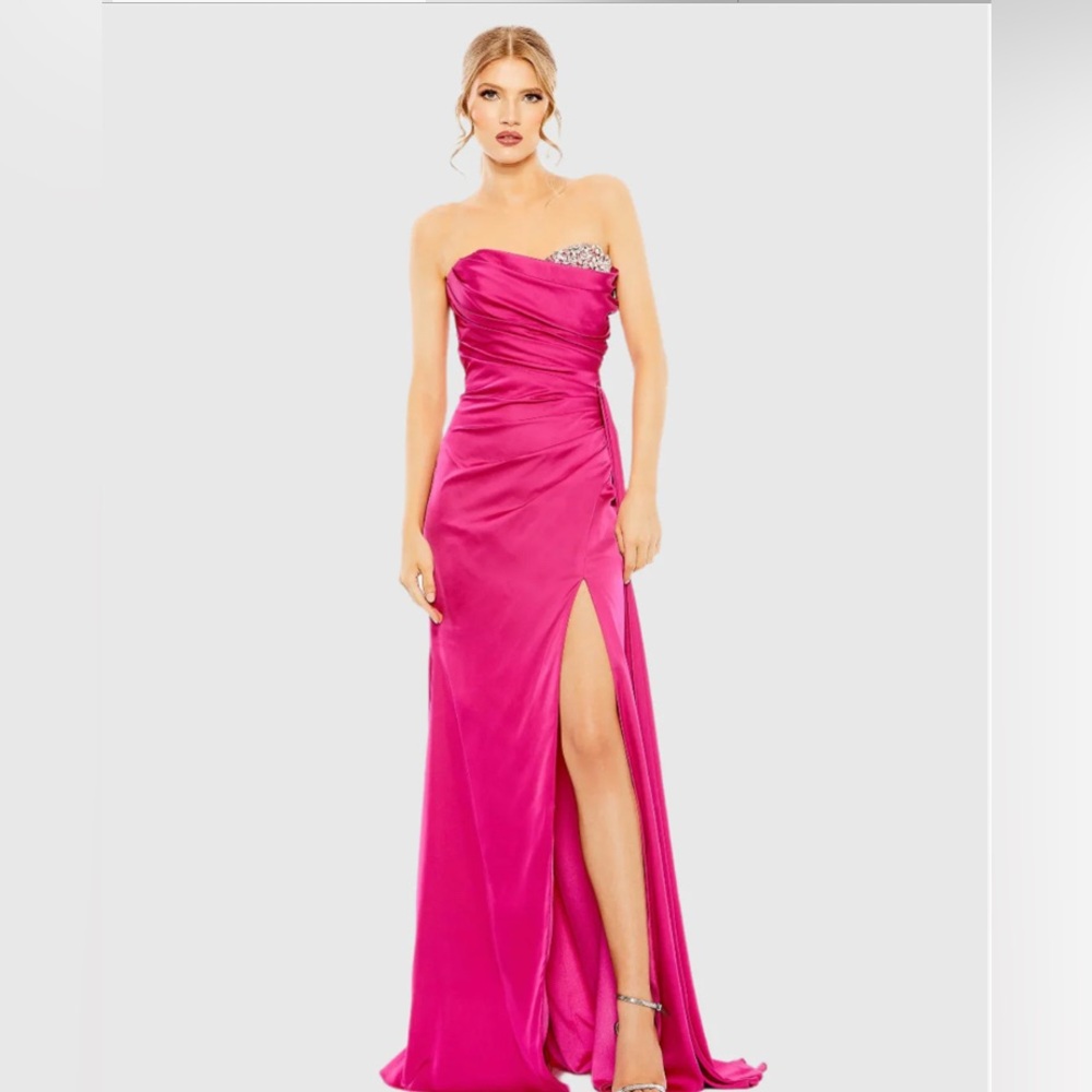 Mac Duggal Pink Strapless Prom Gown